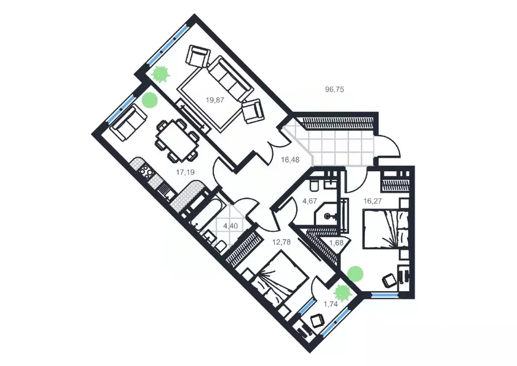 3-к кв. Дагестан, Каспийск просп. Акулиничева (96.75 м) - Фото 1