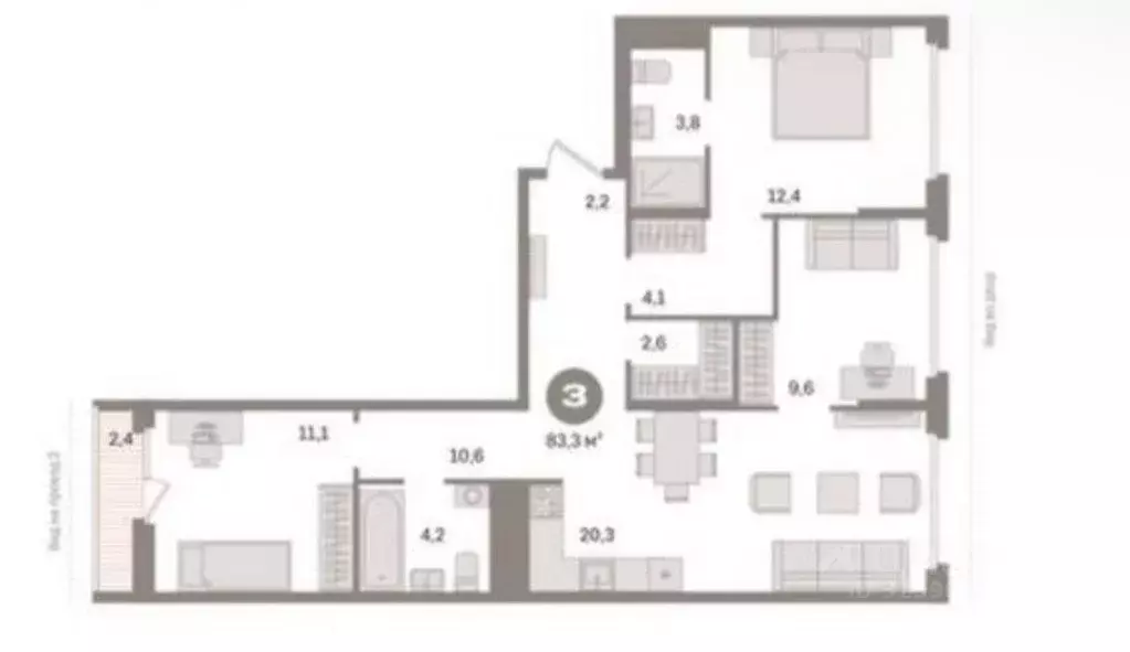 3-к кв. Свердловская область, Екатеринбург ул. Академика Ландау, 7 ... - Фото 1