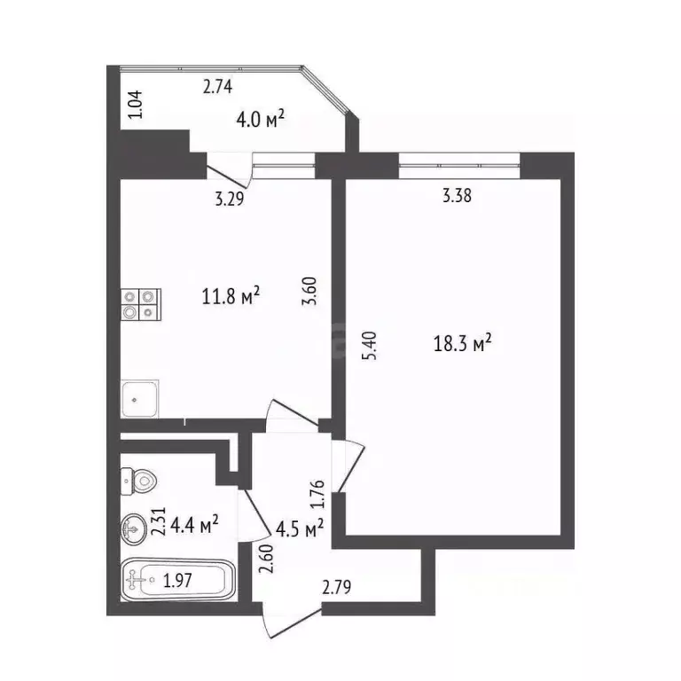 2-к кв. Ростовская область, Батайск Коммунистическая ул., 201 (50.0 м) - Фото 0