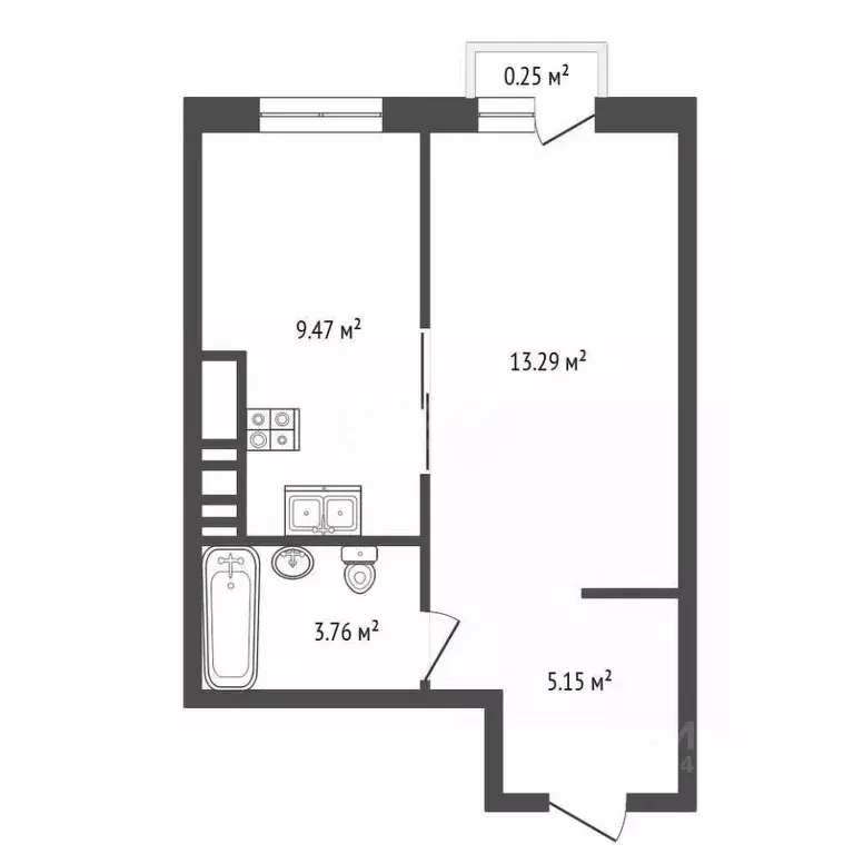 1-к кв. Белгородская область, Белгородский район, Новосадовское с/пос, ... - Фото 1