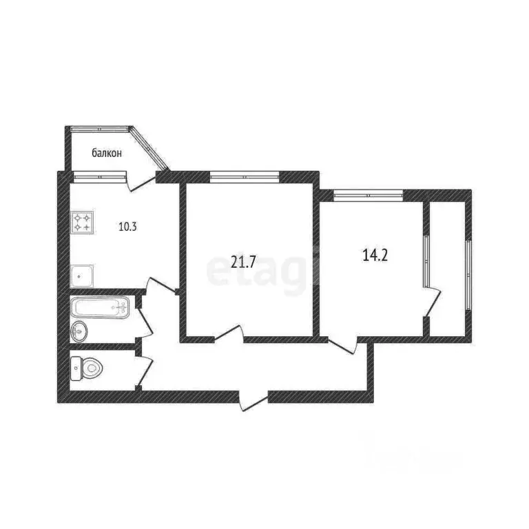 2-к кв. Белгородская область, Белгород Славянская ул., 11 (67.0 м) - Фото 1