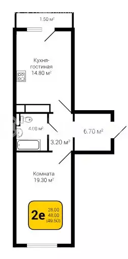 1-комнатная квартира: Воронеж, улица Шишкова, 140Б/23 (49.5 м) - Фото 0