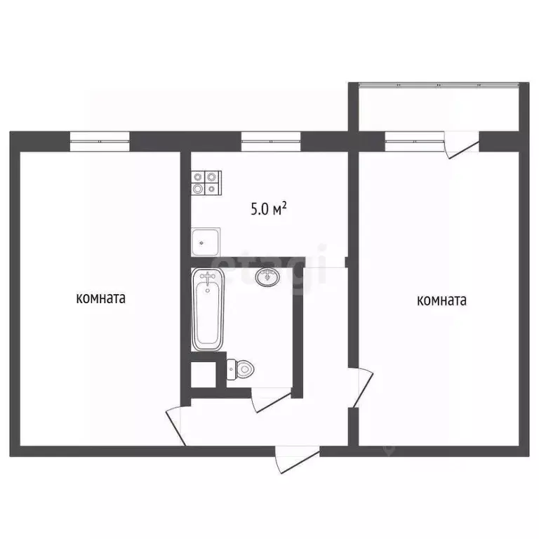 2-к кв. Камчатский край, Петропавловск-Камчатский просп. 50 лет ... - Фото 2