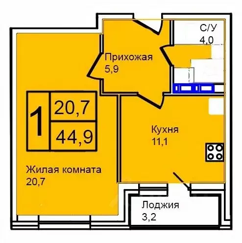 1-к кв. Москва Троицк поселение,  (44.9 м) - Фото 1