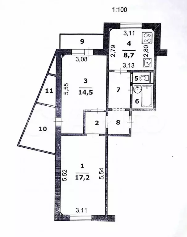 2-к. квартира, 59,3 м, 10/10 эт. - Фото 0