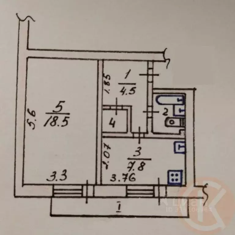 1-к кв. Крым, Симферополь ул. Иртышская, 2А (36.4 м) - Фото 0