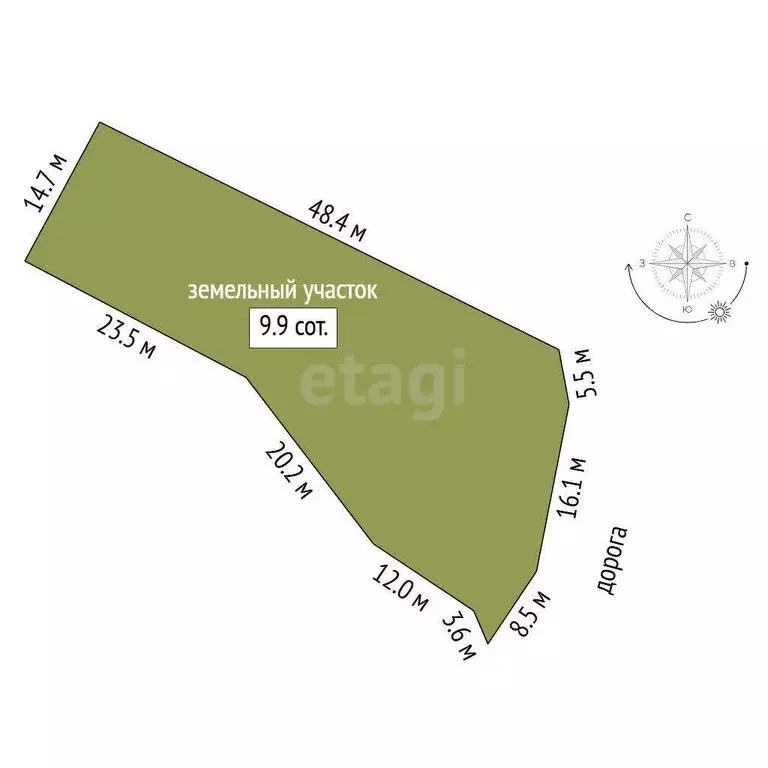 Участок в Тюменский муниципальный округ, село Мичурино (990 м) - Фото 1