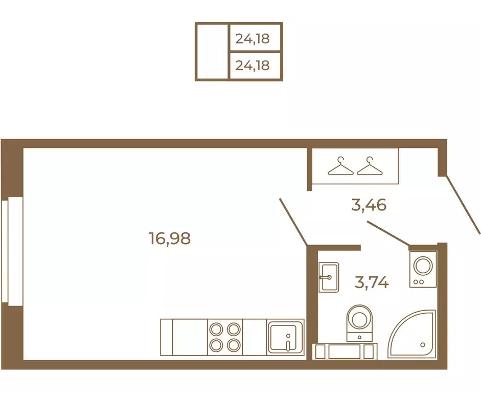 Квартира-студия: Сертолово, Златоглавая улица, 2к1 (24.18 м) - Фото 1