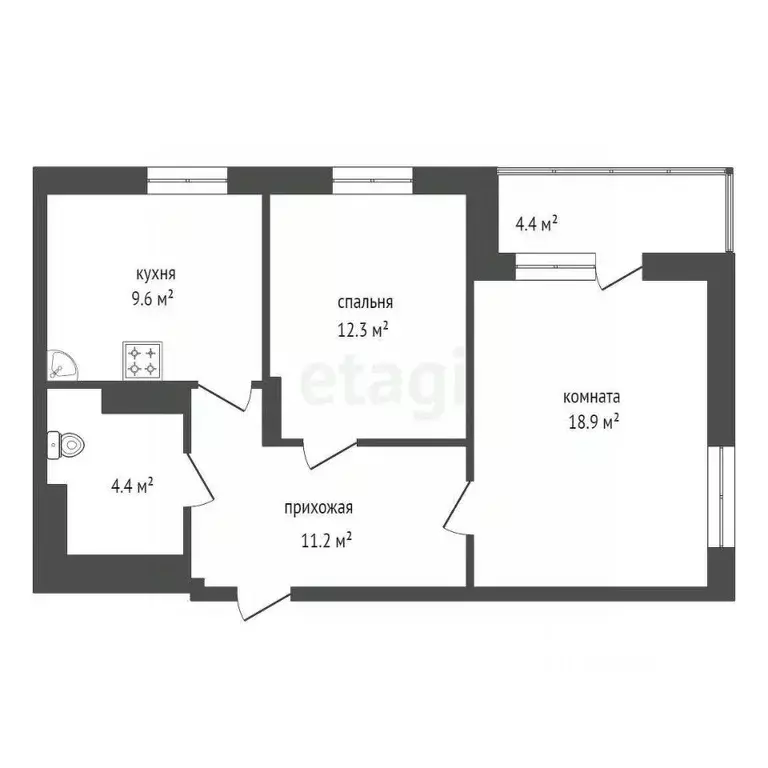 2-к кв. Красноярский край, Красноярск Свободный просп., 66Рк1 (56.7 м) - Фото 1