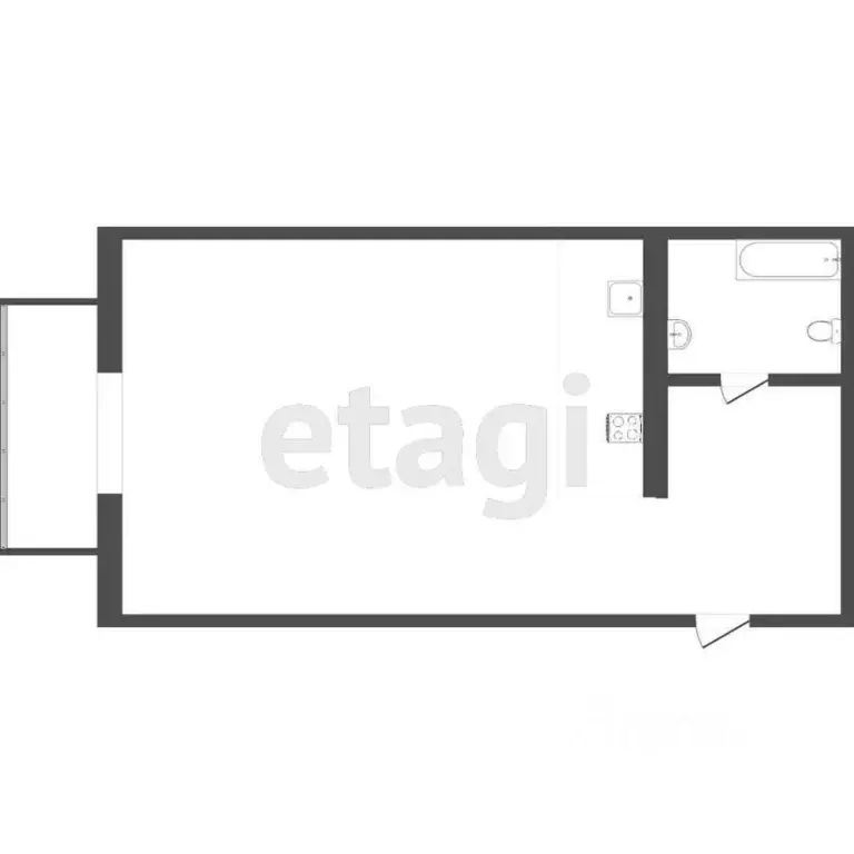 Студия Пермский край, Пермь Кустовая ул., 2А (28.0 м) - Фото 1