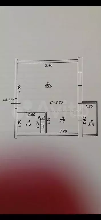 Квартира-студия, 33 м, 6/8 эт. - Фото 1