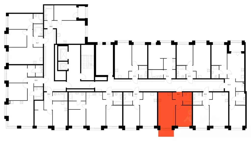1-к кв. Татарстан, Казань Ботаническая 3 жилой комплекс, 2 (38.9 м) - Фото 2