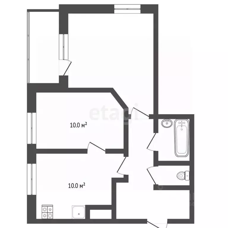 2-к кв. Тюменская область, Тюмень ул. Бориса Опрокиднева, 2 (49.9 м) - Фото 1