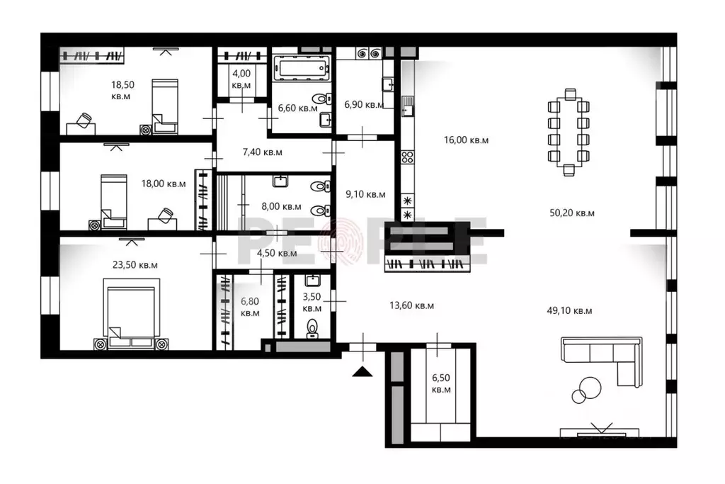 4-к кв. Москва ул. Костикова, 4к1 (252.7 м) - Фото 2