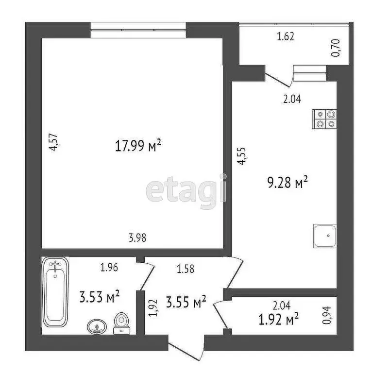 1-комнатная квартира: Ульяновск, Оренбургская улица, 54 (35.5 м) - Фото 0