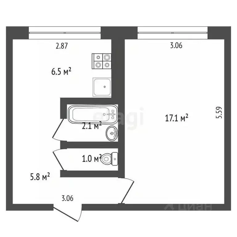 1-к кв. Мордовия, Саранск ул. Коваленко, 31 (33.2 м) - Фото 1