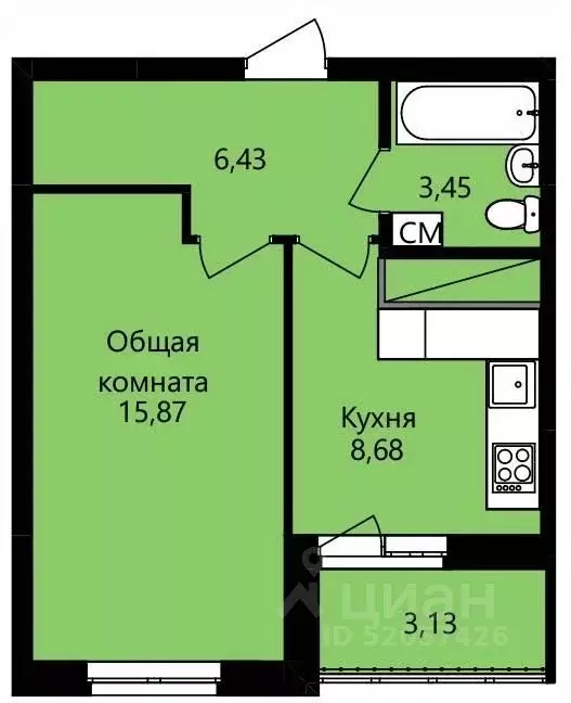 1-к кв. Мордовия, Саранск ул. Юрия Святкина, 14 (36.0 м) - Фото 0