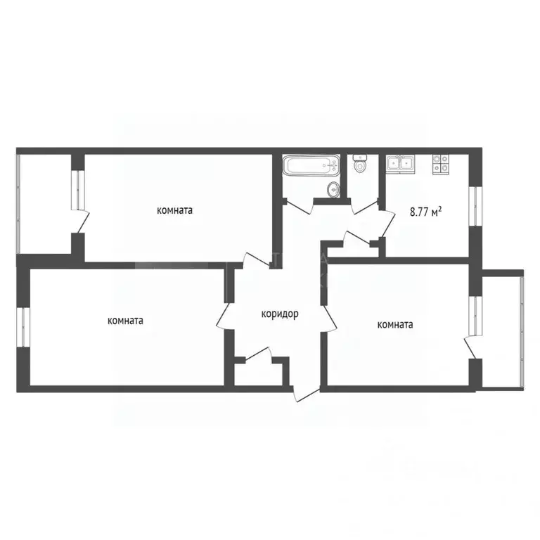 3-к кв. Тюменская область, Тюмень ул. Свердлова, 16 (80.0 м) - Фото 1