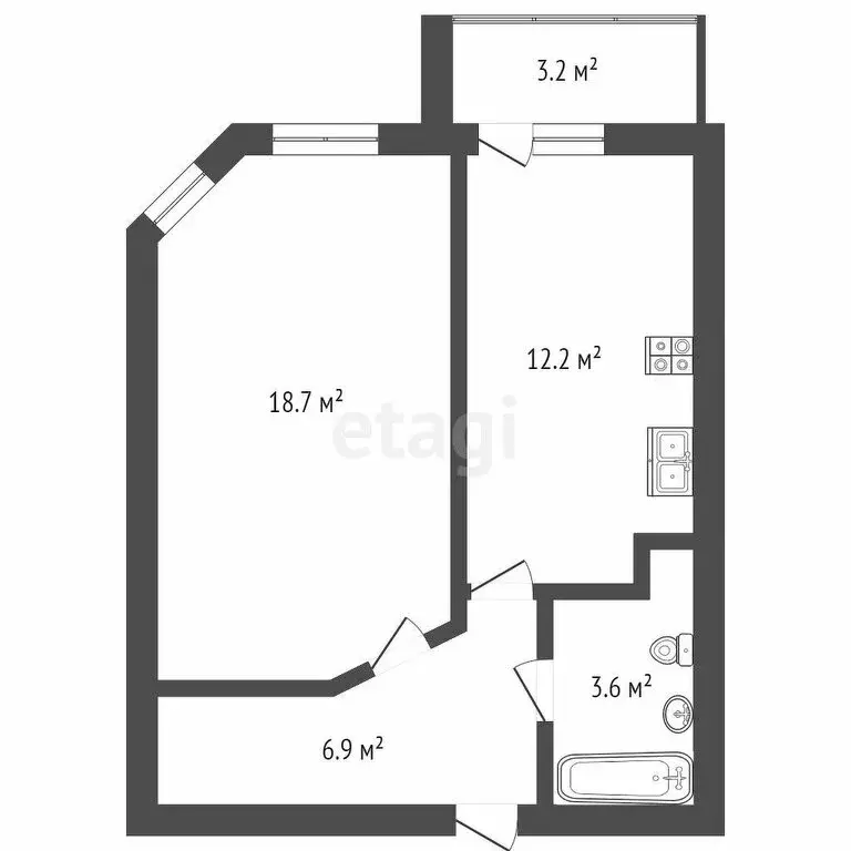 1-комнатная квартира: Тверь, бульвар Гусева, 62 (44.7 м) - Фото 0