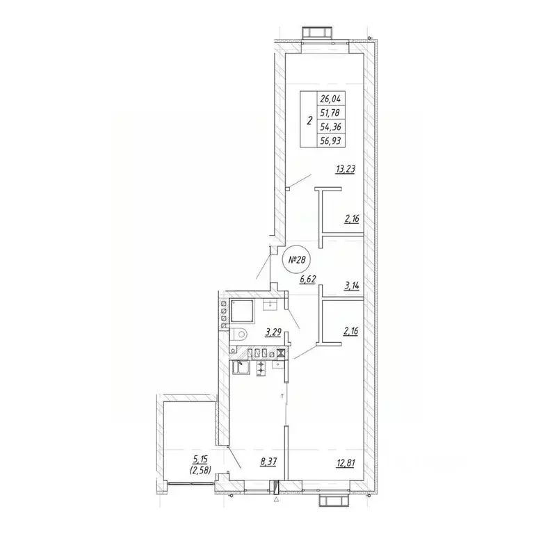 2-к кв. Калининградская область, Зеленоградск  (54.36 м) - Фото 1