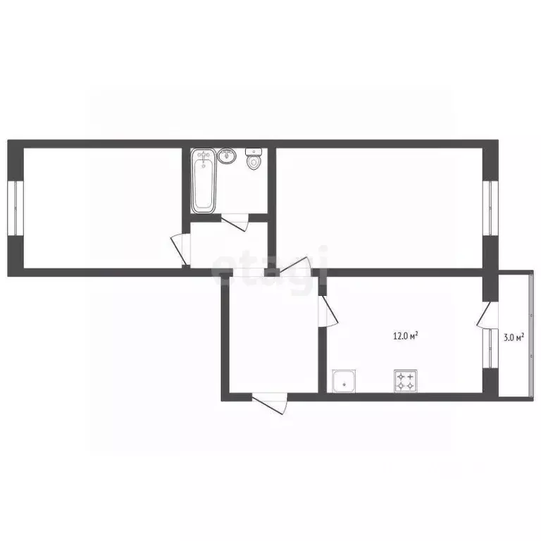 2-к кв. Костромская область, Кострома Новосельская ул., 17 (63.7 м) - Фото 2