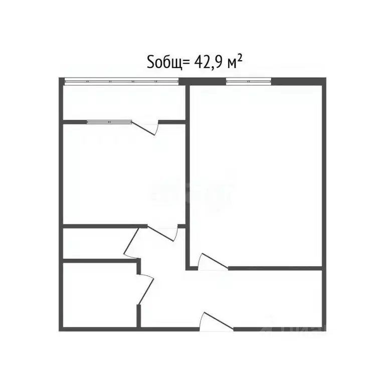 1-к кв. Брянская область, Брянск ул. Брянского Фронта, 28к2 (42.9 м) - Фото 1