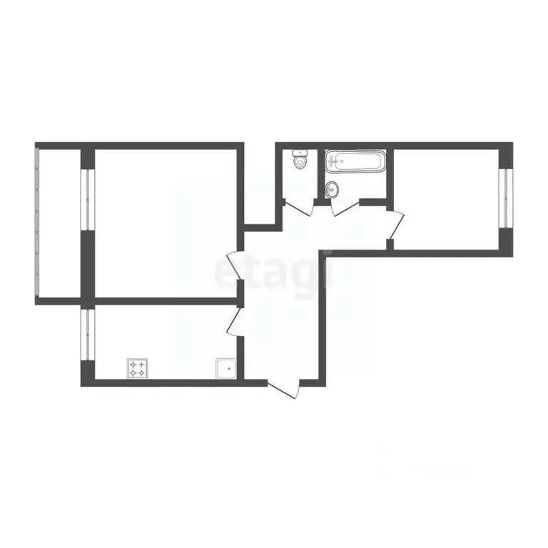 2-к кв. Тамбовская область, Тамбов Рубежный проезд, 16 (49.5 м) - Фото 2