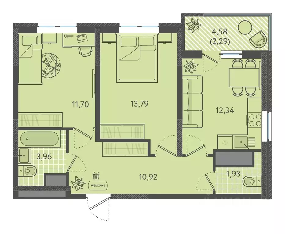 2-к кв. Краснодарский край, Краснодар Теплые Края жилой комплекс ... - Фото 0