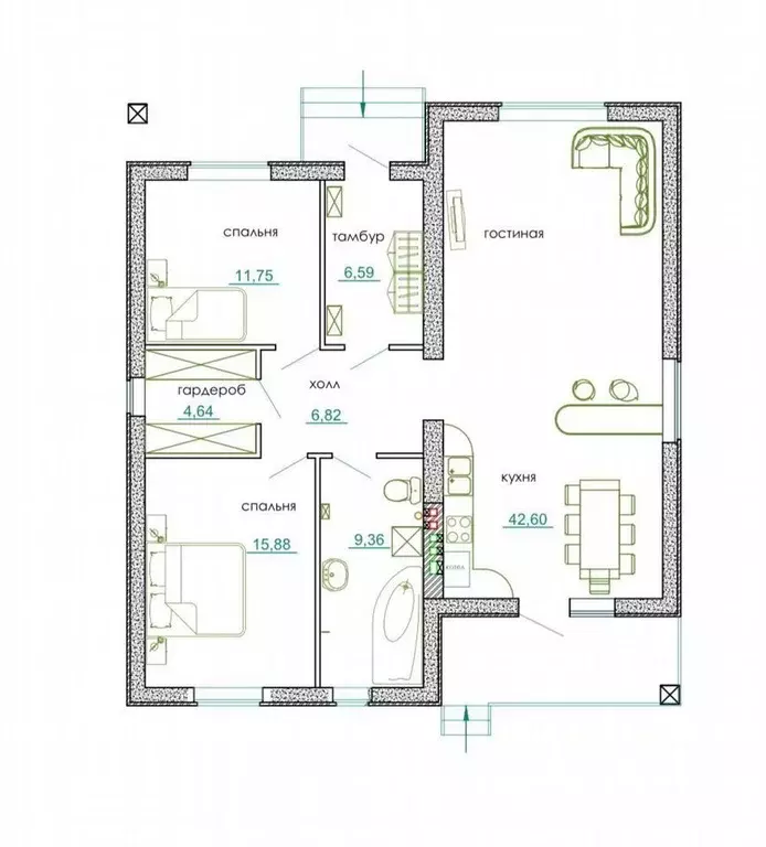 Дом в Адыгея, Тахтамукайский район, Старобжегокайское с/пос, Новая ... - Фото 2