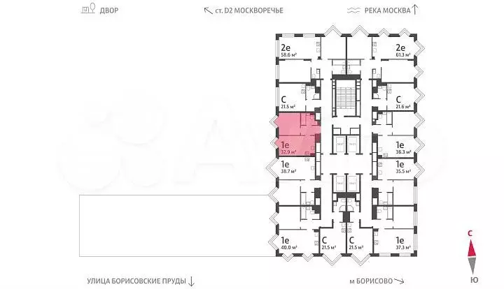 1-к. квартира, 32,9 м, 26/30 эт. - Фото 1