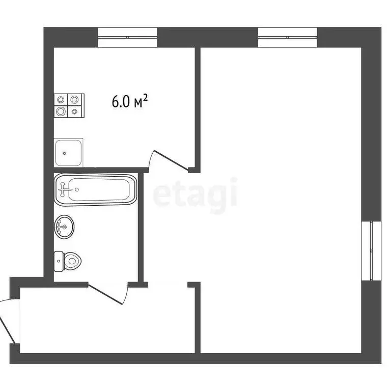 1-комнатная квартира: Вологда, улица Горького, 89 (31.4 м) - Фото 1