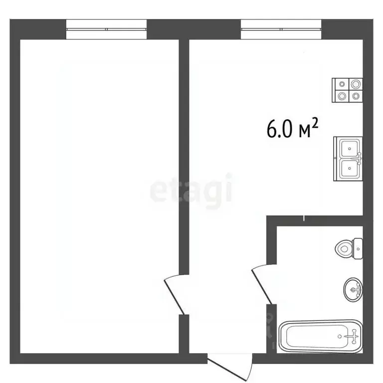 1-к кв. Ярославская область, Рыбинск Тракторная ул., 2Д (20.5 м) - Фото 2