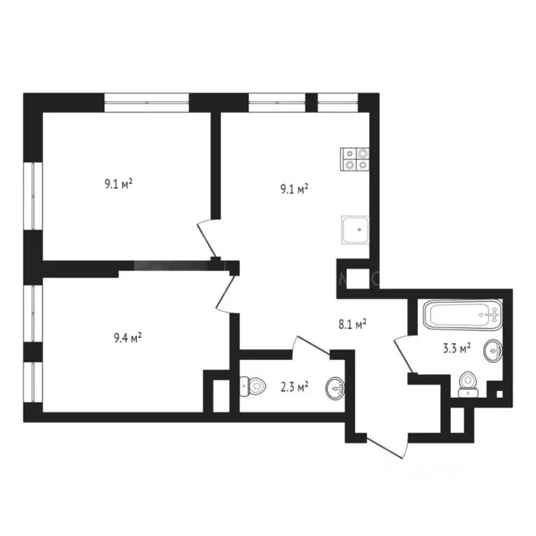 2-к кв. Тюменская область, Тюмень ул. Первооткрывателей, 10 (42.0 м) - Фото 2