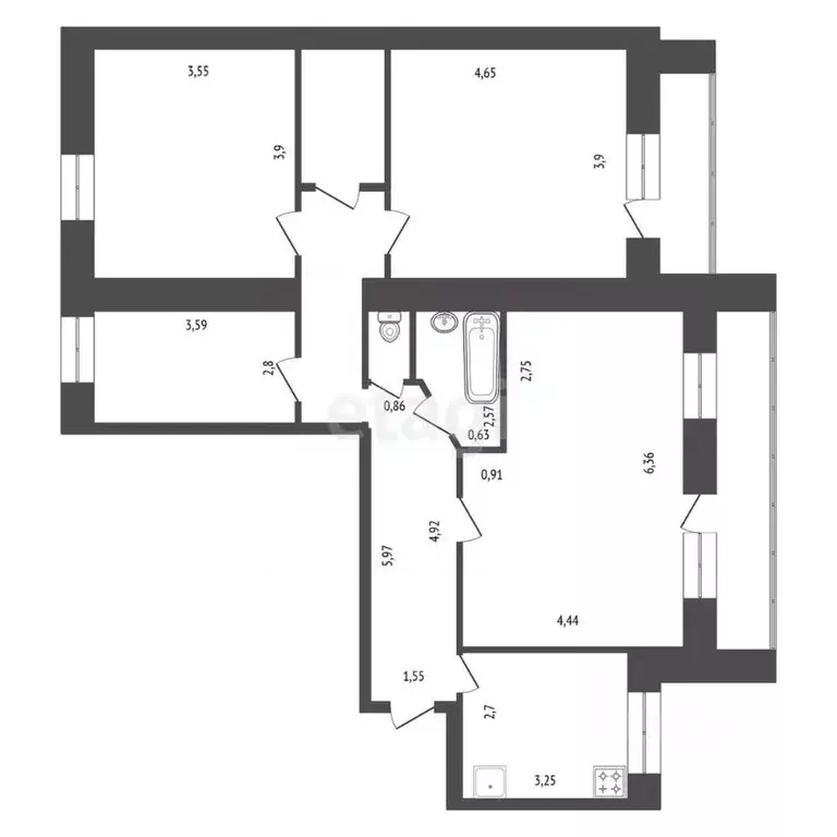 4-к кв. Красноярский край, Красноярск ул. Маерчака, 42 (100.0 м) - Фото 1