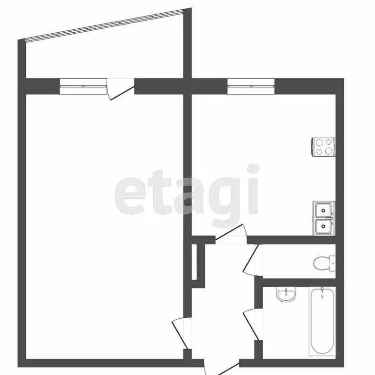 1-комнатная квартира: Тюмень, улица Мельникайте, 135 (33.4 м) - Фото 1