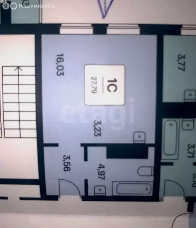 Квартира-студия: Новосибирск, Красный проспект, 180 (28.03 м) - Фото 1