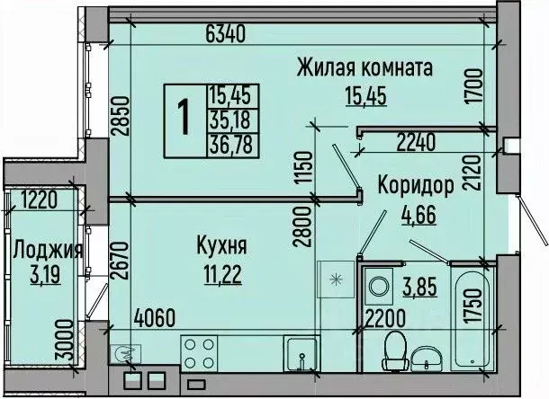 1-к кв. Волгоградская область, Волгоград ул. Иссы Плиева, 6А (36.78 м) - Фото 0