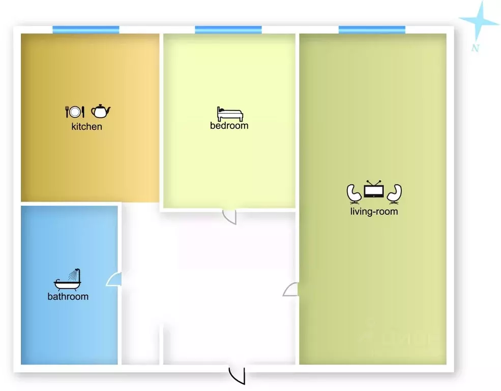 2-к кв. Москва Кудринская пл., 1 (52.0 м) - Фото 2