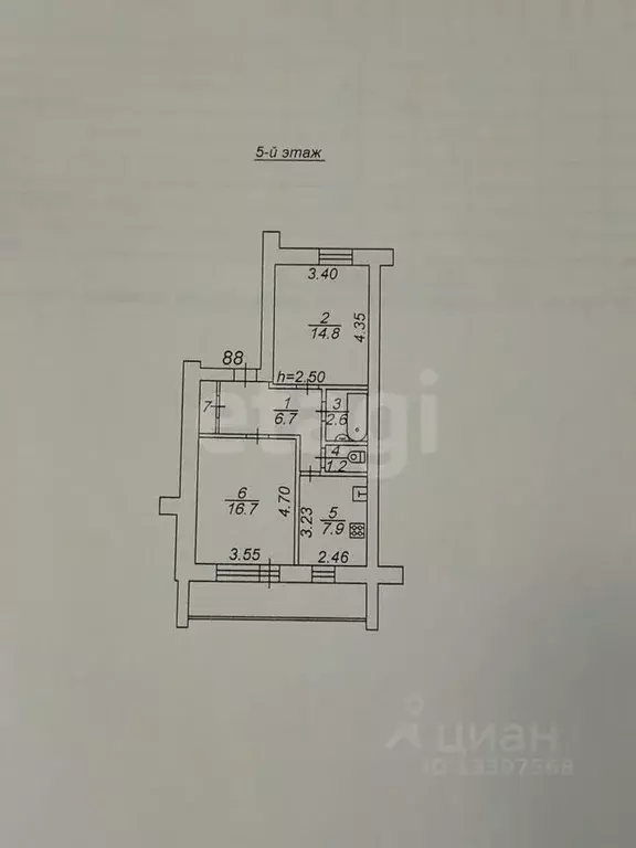 2-к кв. Тверская область, Ржев ул. Никольская, 47 (50.9 м) - Фото 2