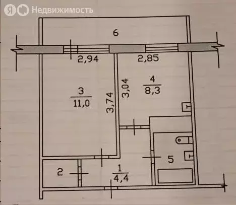 1-комнатная квартира: Набережные Челны, улица Академика Королёва, 12 ... - Фото 1