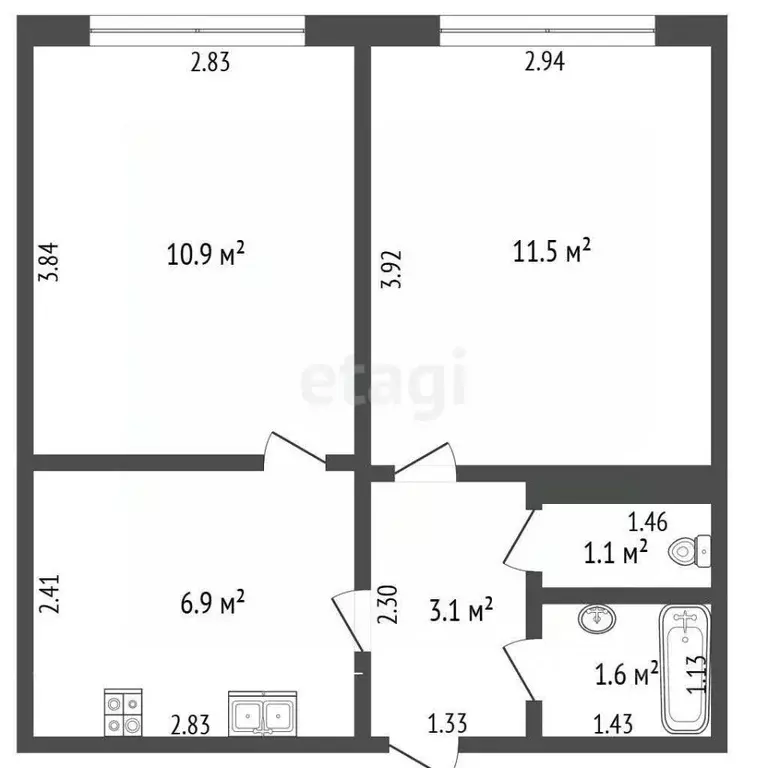 2-к кв. Калининградская область, Калининград ул. Каштановая Аллея, 3А ... - Фото 2