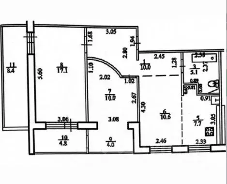 3-к кв. Башкортостан, Уфа ул. Николая Дмитриева, 13 (60.5 м) - Фото 2