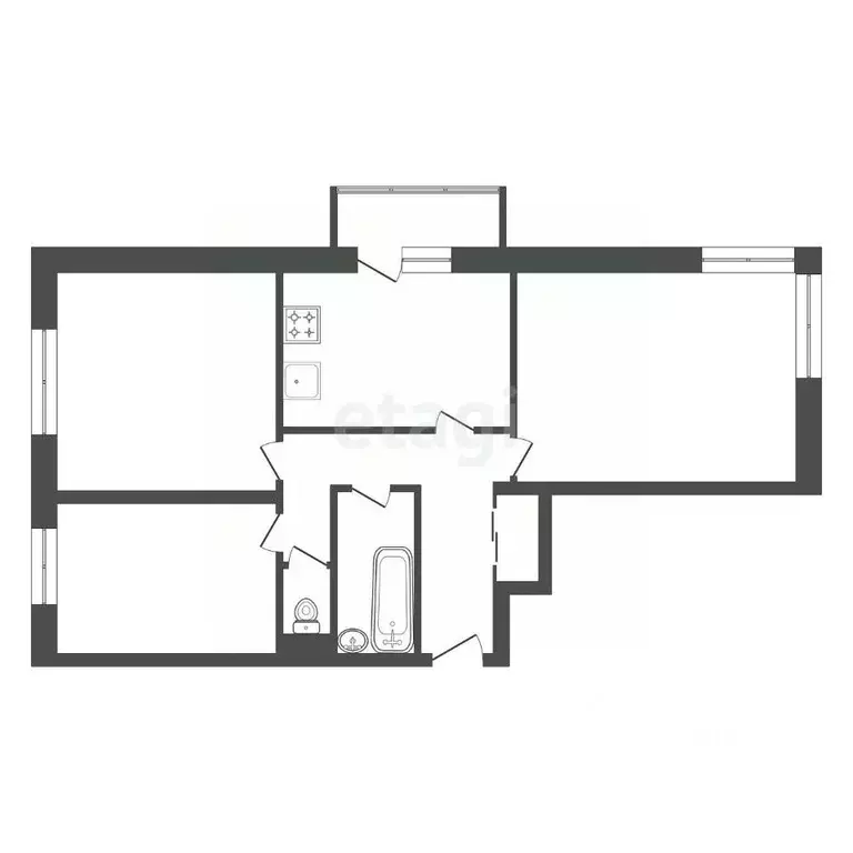 3-к кв. Красноярский край, Красноярск ул. Петра Подзолкова, 24 (78.9 ... - Фото 2