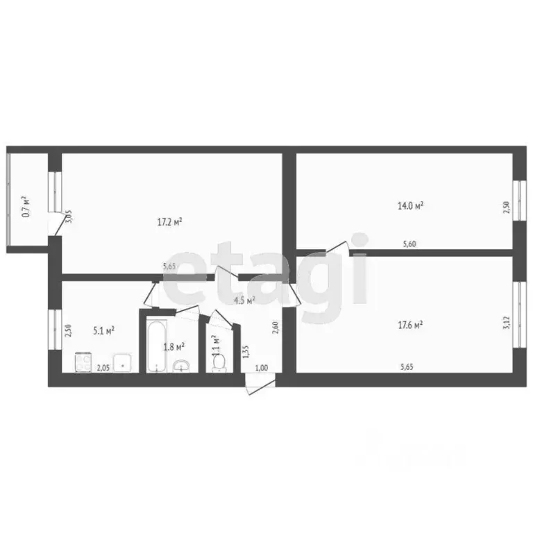 3-к кв. Мордовия, Саранск ул. Розы Люксембург, 24 (61.3 м) - Фото 1