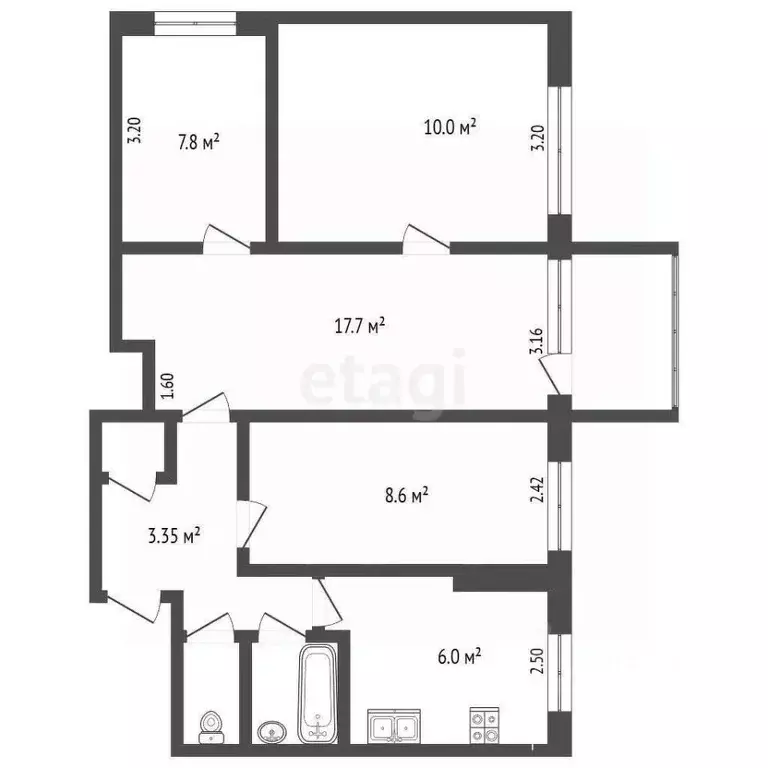4-к кв. Калужская область, Калуга Турынино мкр, ул. Турынинская, 12 ... - Фото 2