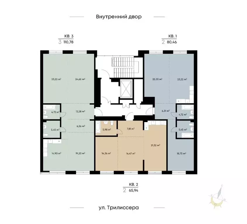 3-к кв. Иркутская область, Иркутск ул. Лебедева-Кумача (110.78 м) - Фото 1