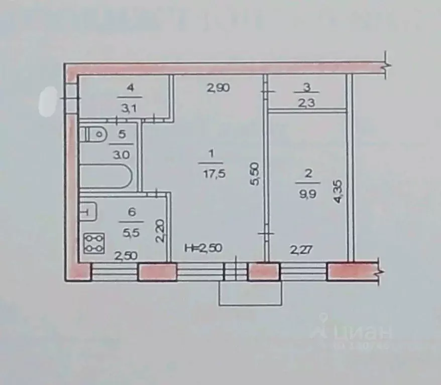 2-к кв. Хабаровский край, Хабаровск Тихоокеанская ул., 130 (41.3 м) - Фото 1