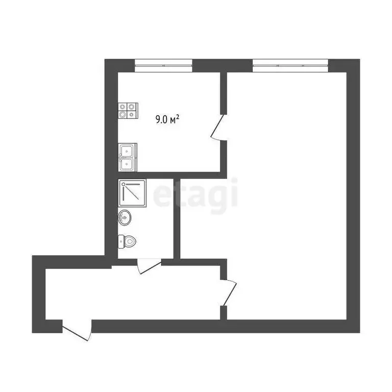 1-комнатная квартира: Нальчик, улица Байсултанова, 10 (31.5 м) - Фото 0