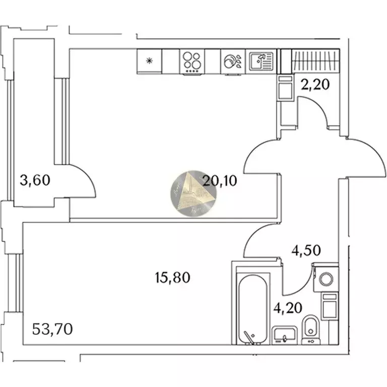 1-комнатная квартира: Санкт-Петербург, Планерная улица, 99 (53.7 м) - Фото 1