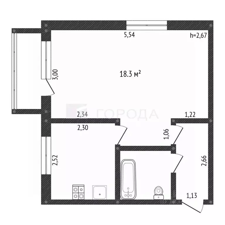 1-к кв. Кемеровская область, Новокузнецк Байдаевский мкр, ул. ... - Фото 2
